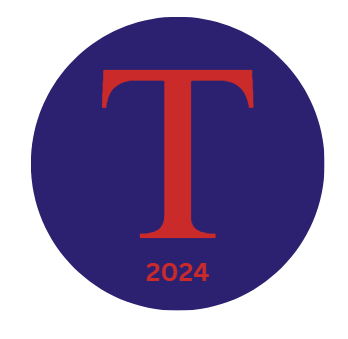 "T" Trump 2024 Sticker (2 inch, Navy)